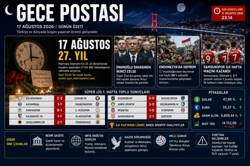 GECE POSTASI | 17 AĞUSTOS 2026