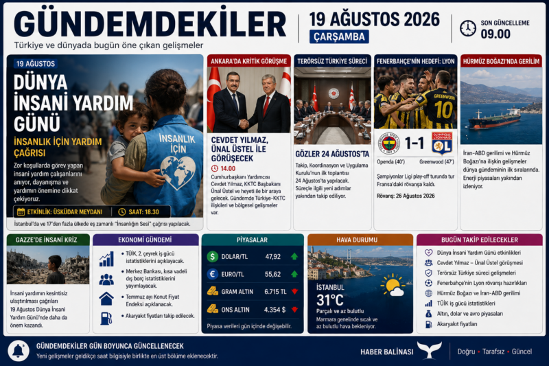 GÜNDEMEKİLER | 19 AĞUSTOS 2026