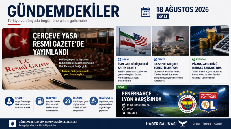 GÜNDEMDEKİLER | 18 AĞUSTOS 2026