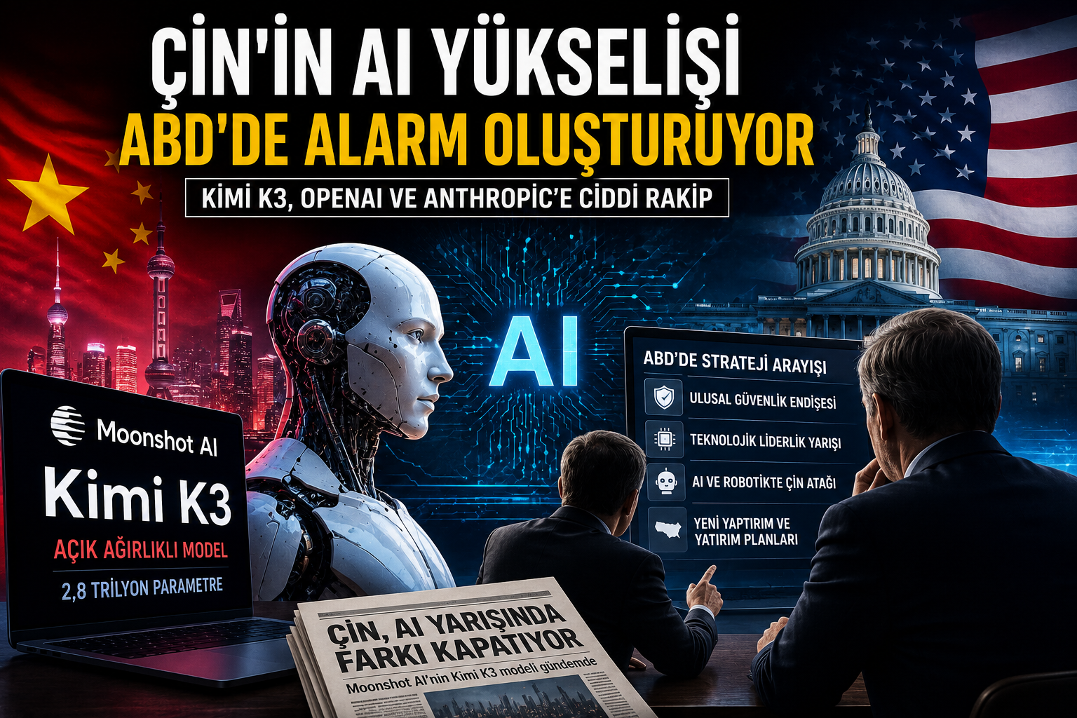 Çin’in yapay zekâ atağı ABD’de alarm zillerini çaldırdı: Kimi K3 rekabeti kızıştırdı