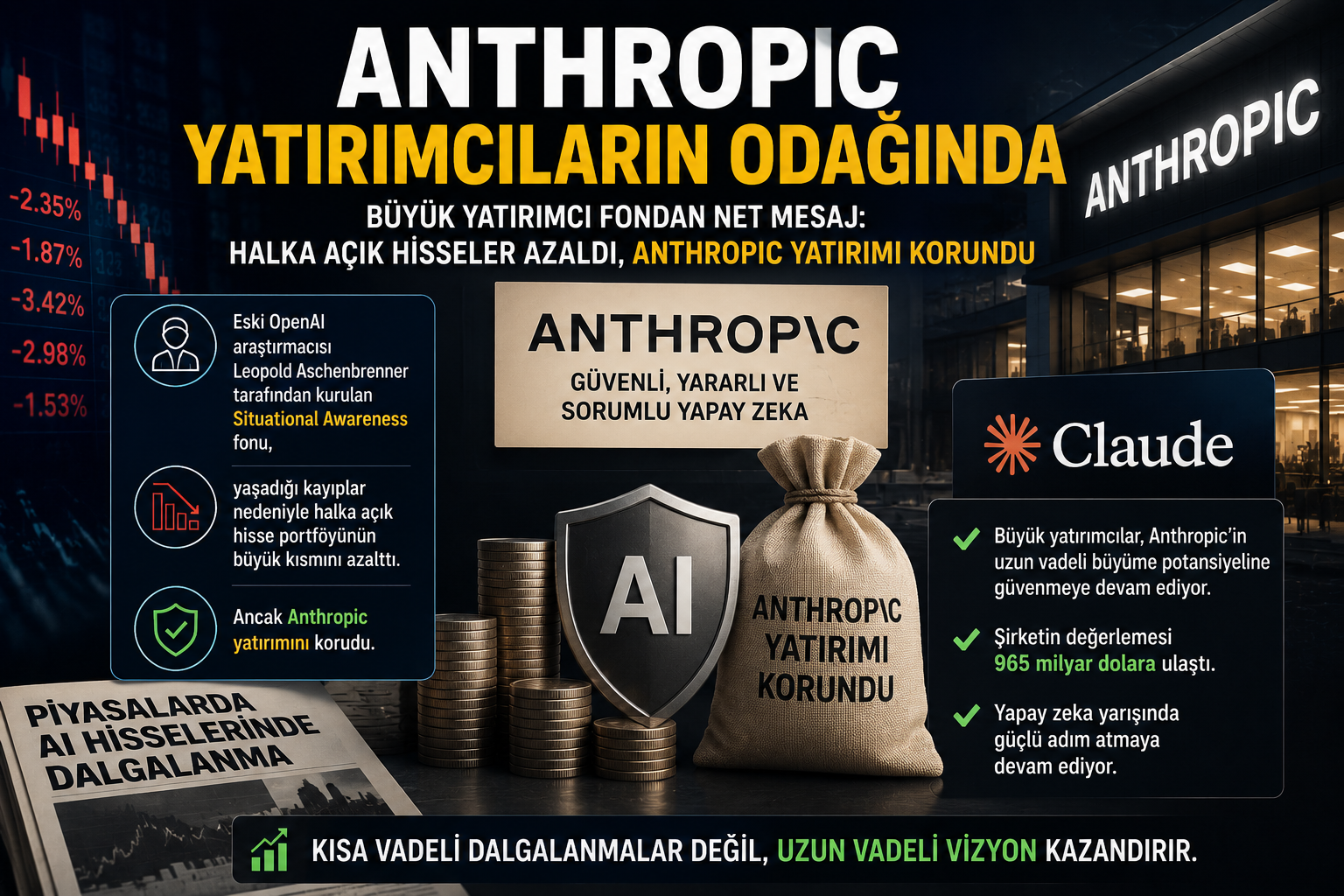 Büyük yatırımcılar Anthropic’e güvenini koruyor: Uzun vadeli büyüme beklentisi sürüyor