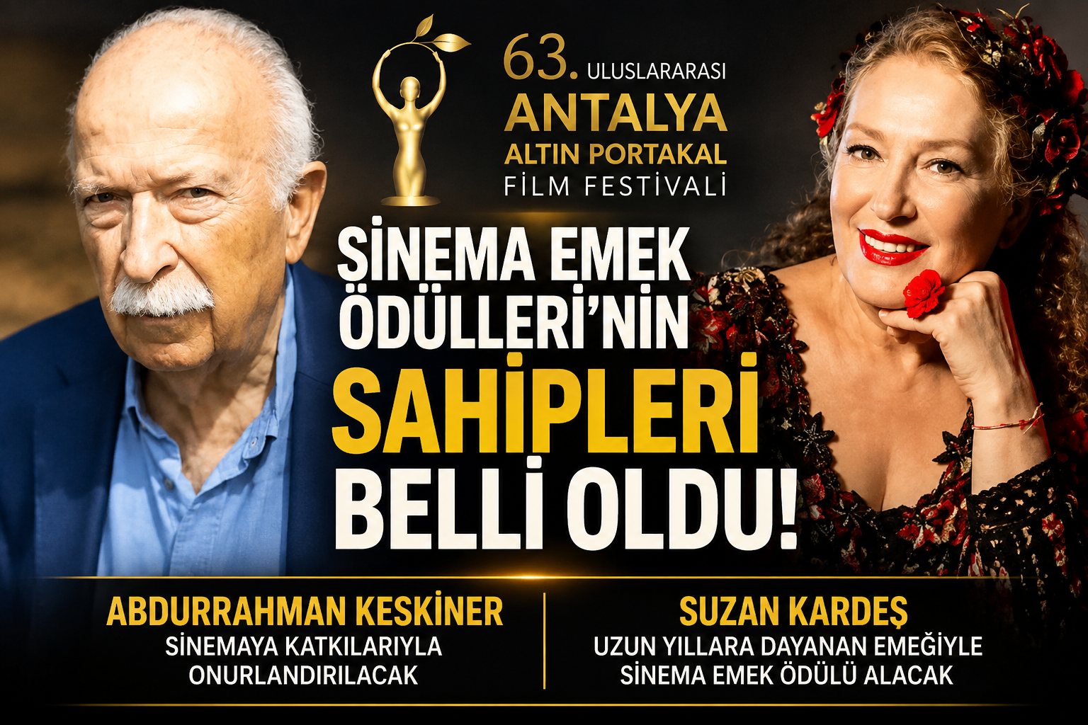 Altın Portakal’da Sinema Emek Ödülleri Açıklandı! İki Usta İsim Onurlandırılacak