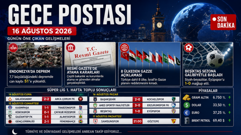 GECE POSTASI | 16 AĞUSTOS 2026